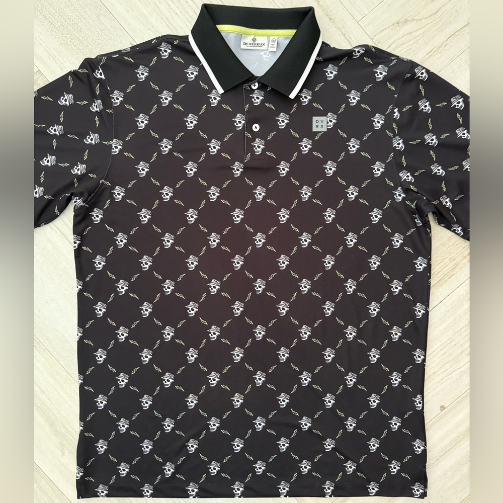 DVRX Devereux Men's Skull All Over Print Golf Polo